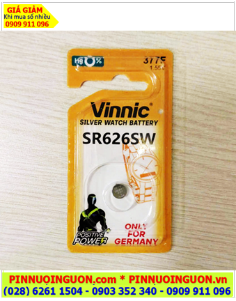 Vinnic SR626SW, Pin đồng hồ 1.55v Silver Oxide Hg0% Vinnic SR626SW-Pin 377F (Loại vỉ 01viên)
